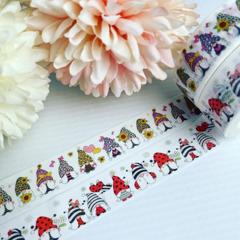 Leopard Print Hats and Ladybug Gnomes, Washi Tape, Set Of 2 Rolls